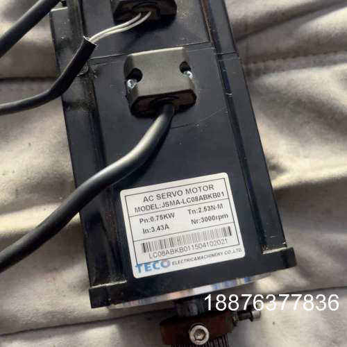 出售东元伺服电机，型号JSMA-LC08ABKB01，功率0议价