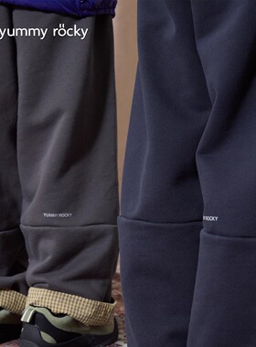 yummyrocky复古磨毛5A抑菌抗静电垂软翻边拼布卫裤