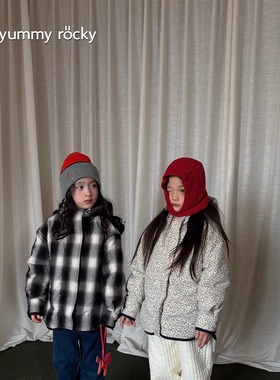 YR【3m新雪丽棉】100棉黑白格纹碎花绗缝高效暖绒棉连帽棉服