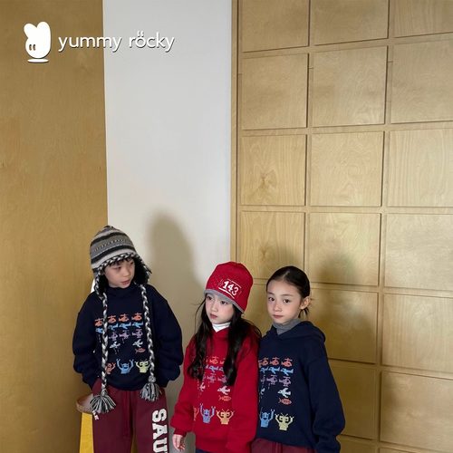 yummyrocky【抑菌抗静电】环保白墨直喷加厚一体绒连帽卫衣