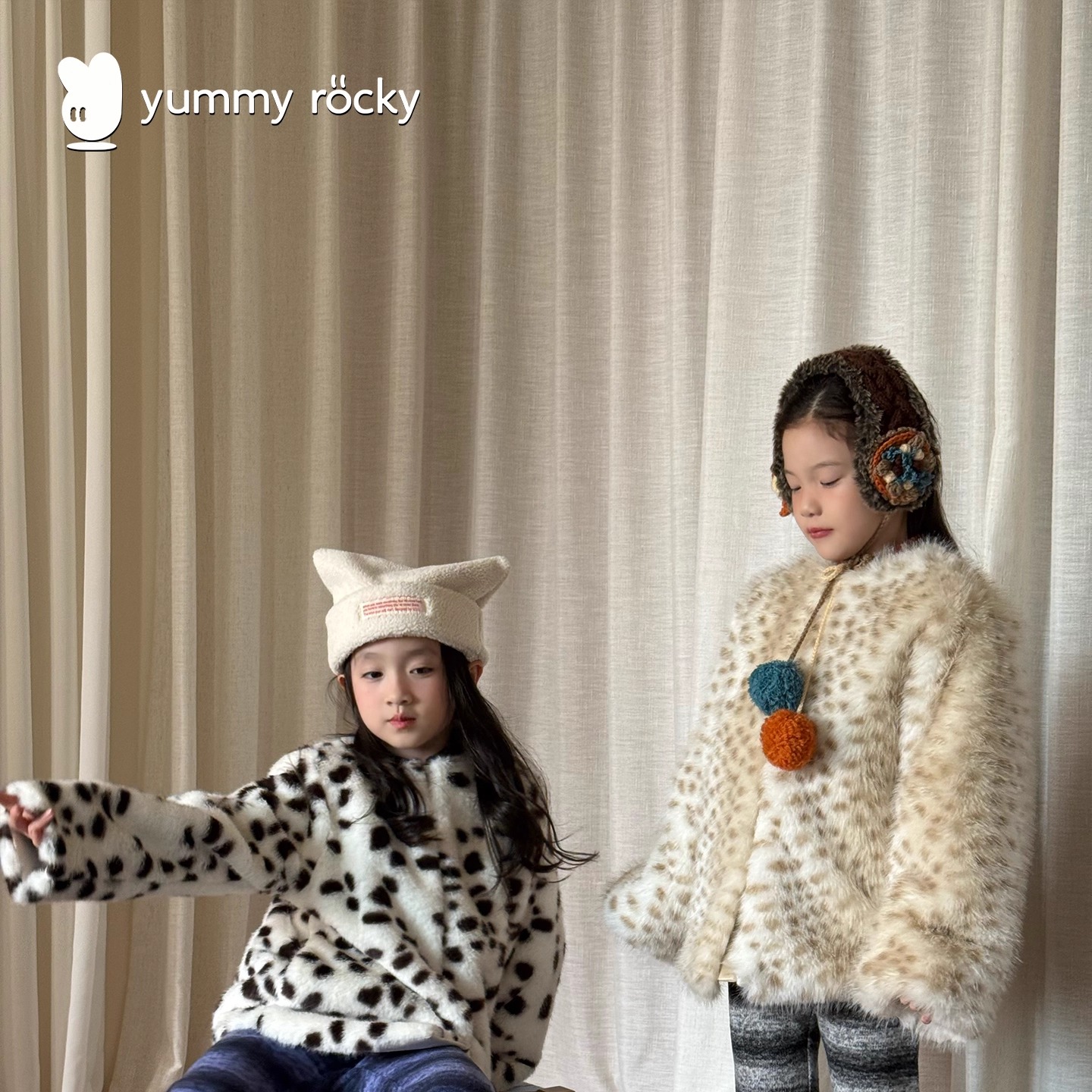 yummyrocky环保蛋白PU皮防风保暖仿真皮草外套