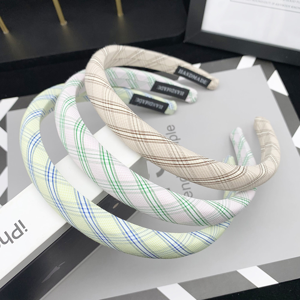 清新发箍格子压发头箍百搭高级新款外出洗脸发卡气质高颅发饰头饰