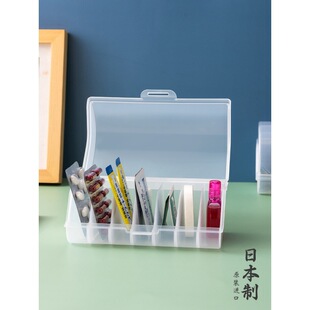 YAMADA日本进口小药箱家用7分格医药箱家庭装药品收纳盒整理盒