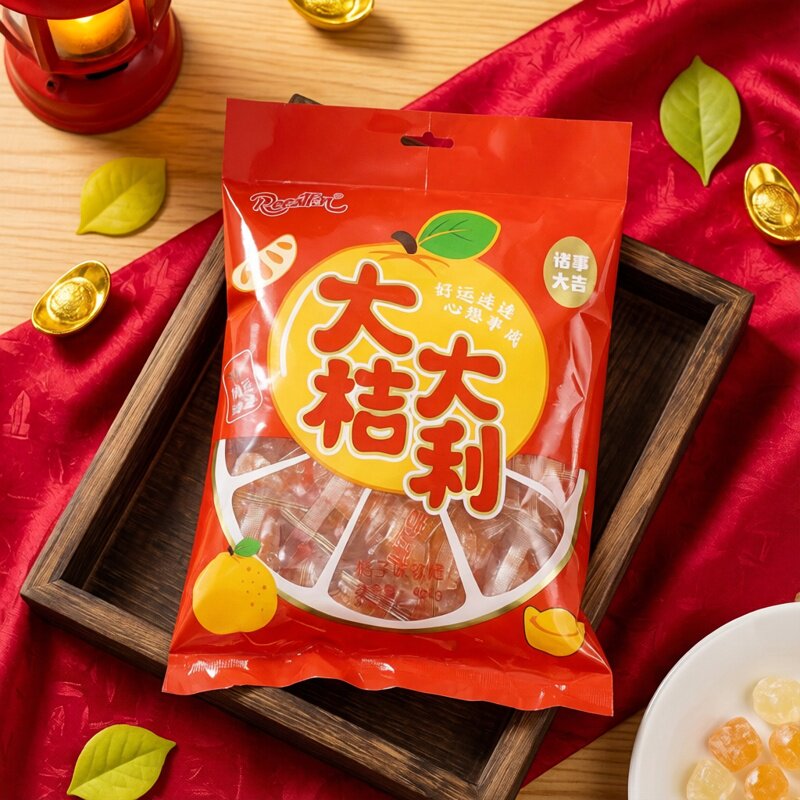 威卡伦大吉大利橘子味糖果468g软糖果办公零食年货批发休闲糖果