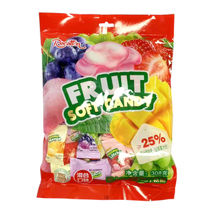 威卡伦剥皮糖果汁夹心软糖什锦味308g儿童糖果喜糖送礼摆盘