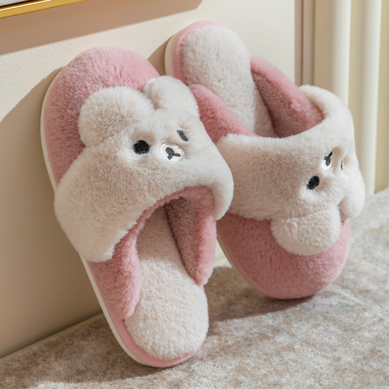 少女心棉拖鞋女秋冬季情侣包跟