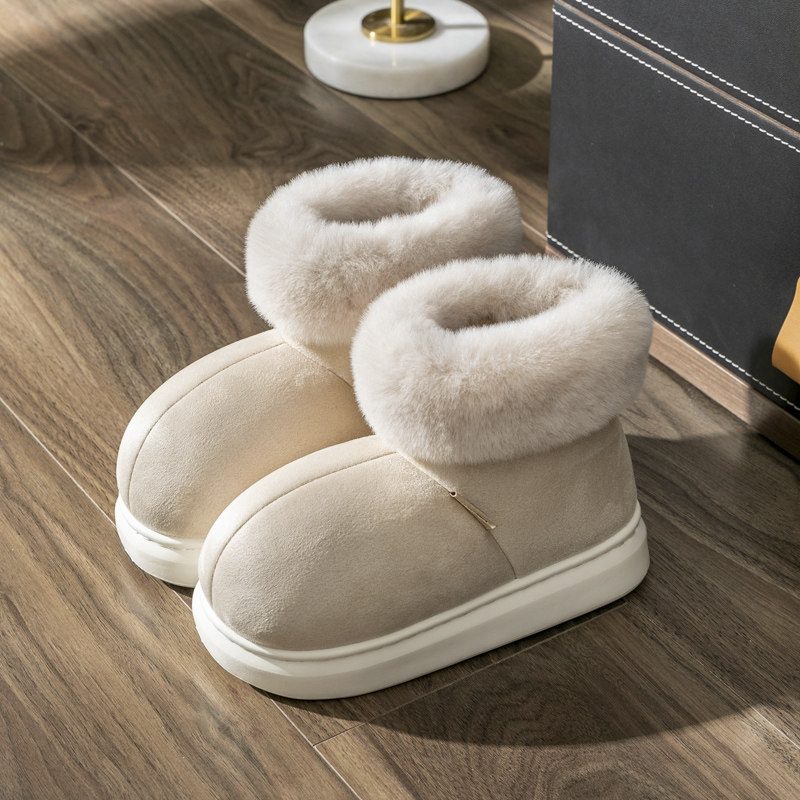 新款简约高帮毛口雪地棉鞋女冬季加绒保暖厚底防滑通勤情侣雪地靴,居家布艺,居家棉拖/棉鞋,淘宝优惠券,粉丝福利购,淘宝优惠卷