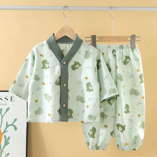 儿童家居服套装夏季男童女童开衫