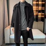 秋冬中长款风衣宽松过外套膝呢子大衣B358-F112-P125加棉P135，男装风衣，电商B345