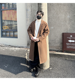 港风冬季毛呢大衣男长款过膝风衣B358-F115-P125加棉P135，男装风衣，电商B345