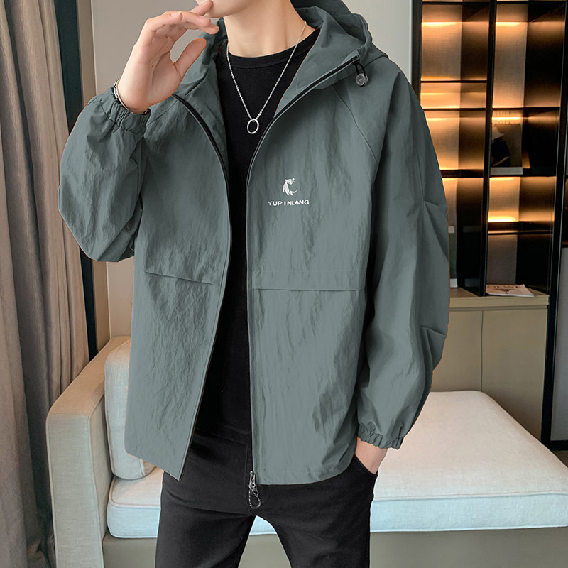 店主风夹克男秋季防水冲锋衣薄款连帽外套B358-JK05-P110图片