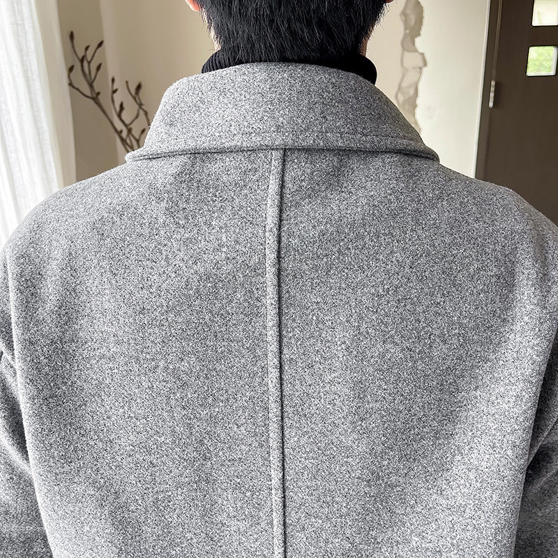 轻奢风冬季厚款中长款毛呢大衣B358-F109-P120加棉P130,男装毛呢大衣,电商B345