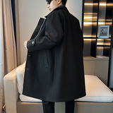 店主风秋季中长款大衣男宽松毛呢外套B358-F121-P125加棉P135，男装毛呢大衣，电商B345