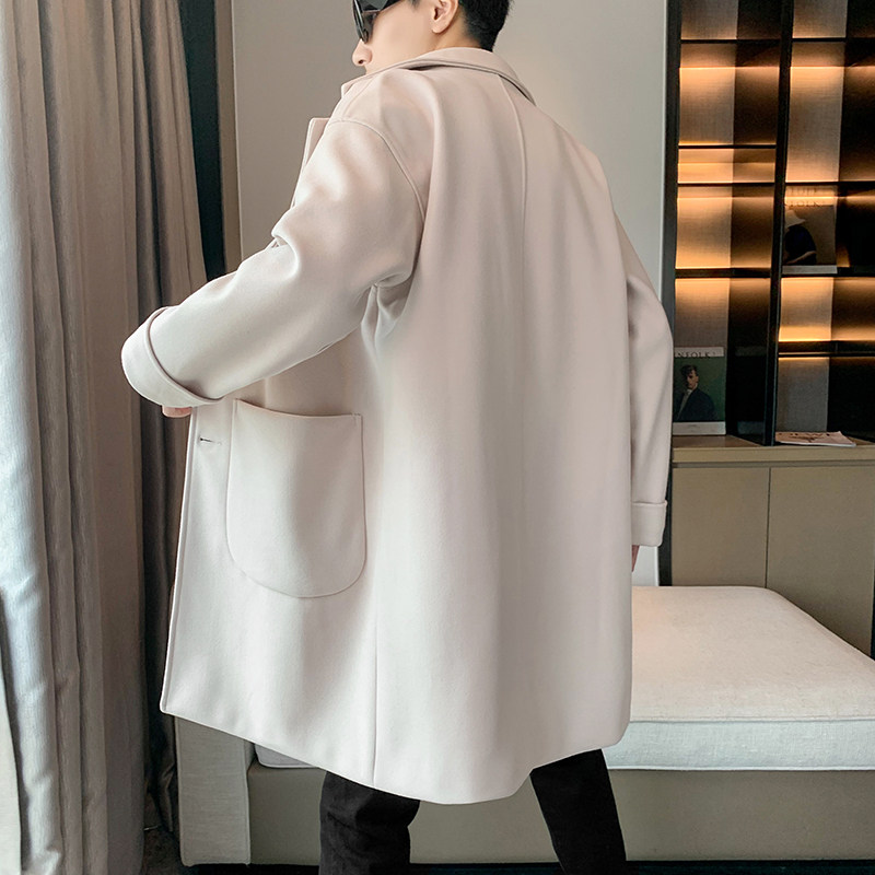 男中长款毛呢外套冬季呢子风衣B358-F101-P120加棉P130,男装风衣,电商B345