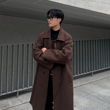 韩系秋季中长款大衣宽松毛呢外套男B345-F121-P125加棉P135，女装短外套，电商B345