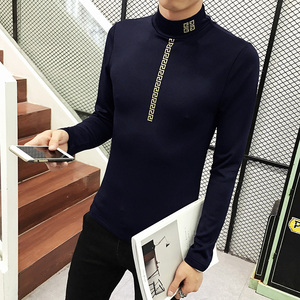 男秋冬T恤加绒打底衫加绒加厚修身高领B345-T65-P30