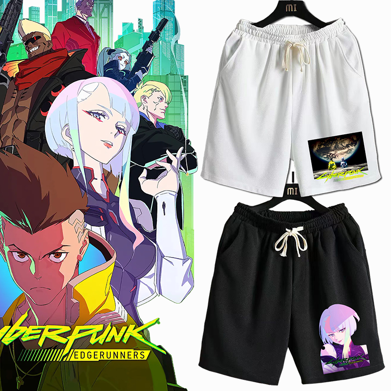 赛博朋克边缘行者五分短裤子夏季