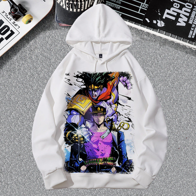 卫衣男加绒JOJO的奇妙冒险二次元动漫衣服休闲连帽印花衫宽松外套