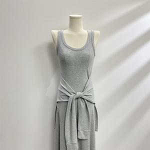 YUANZI设计感法式假两件背心裙女夏季显瘦包臀气质连衣裙中长裙子