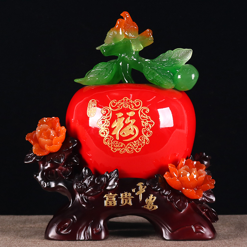 苹果摆件创意家居装饰品平安果客厅酒柜电视柜摆设平安富贵工艺品