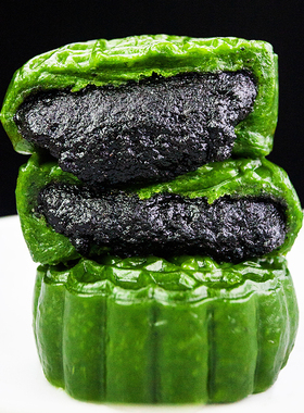 浙江特产衢州艾草青团黑芝麻红豆沙手工清明果米粿子艾饺农家小吃