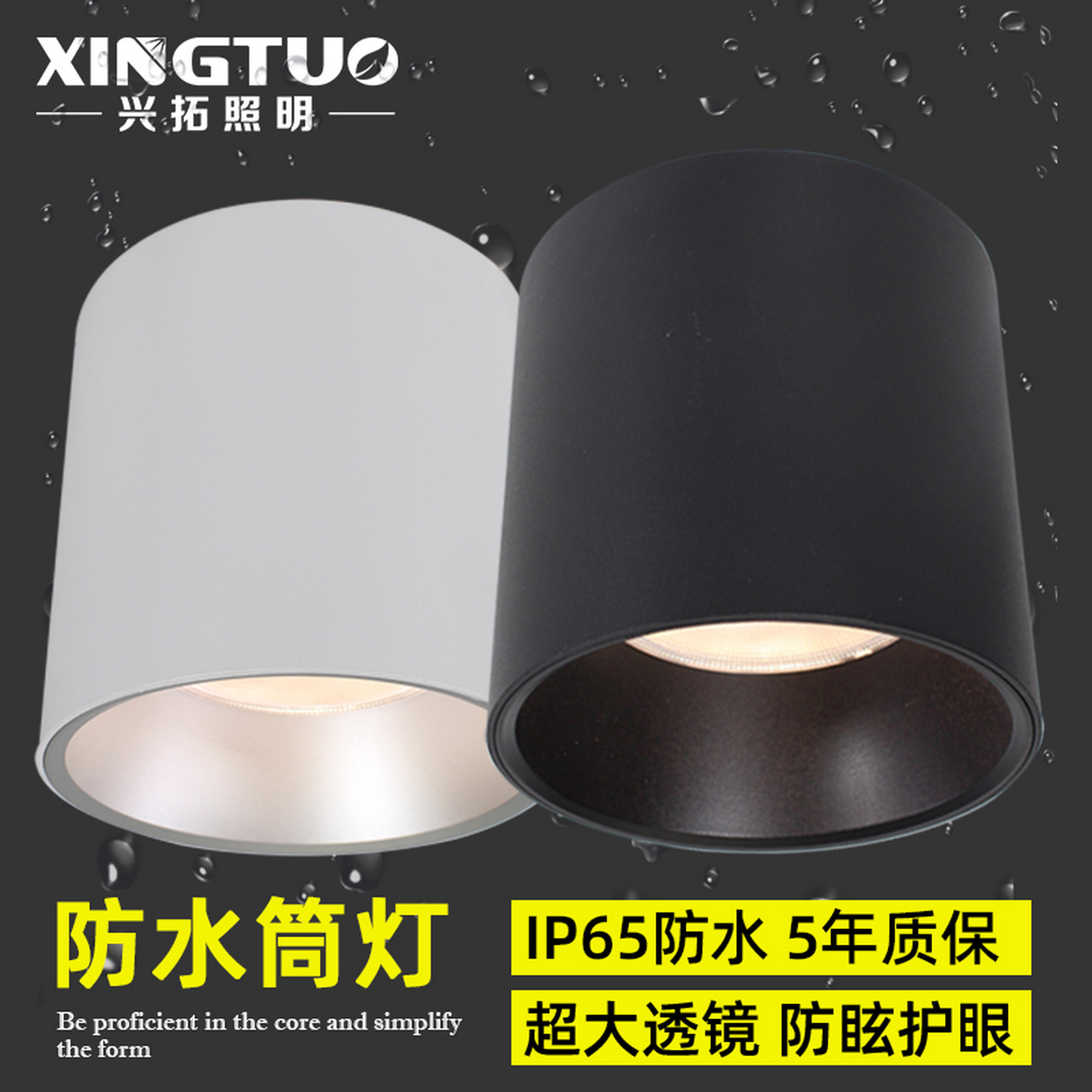 明装筒灯户外防水防眩光高显色