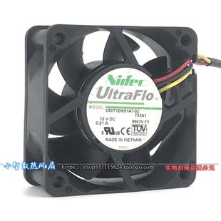 0.21A 12V 6cm机床机箱电源 散热风扇 Nidec U60T12MS1A7 6025