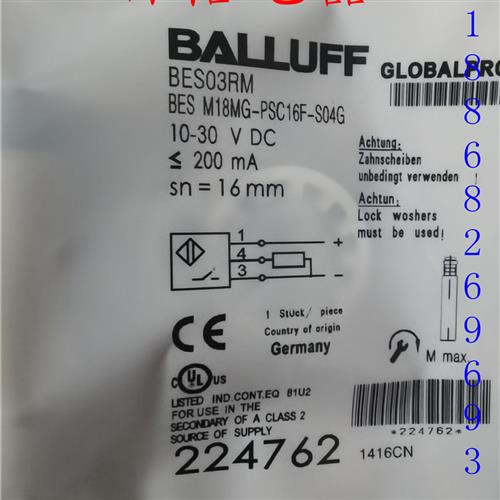 全新 现货巴鲁夫 BALLUFF BES03RM BESM18MG-PSC16F-S04G品质保证