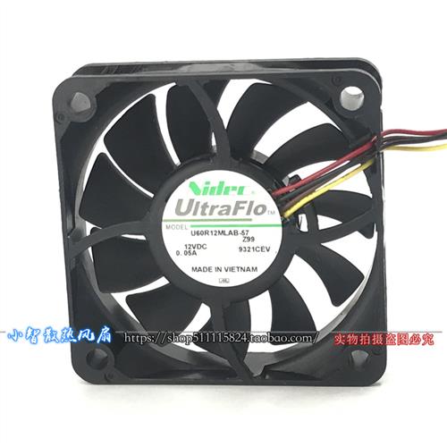 U60R12MLAB-57 日本 6cm 6015 12V0.05A电脑机箱CPU静音风扇
