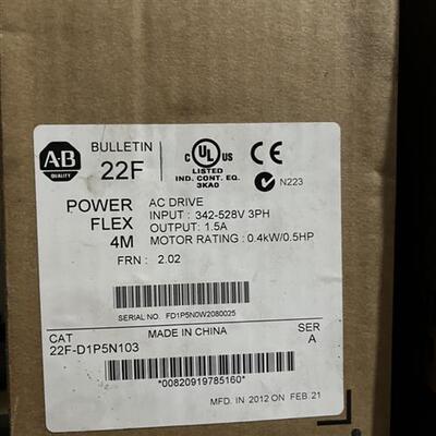 全新ab变频器22F-D1P5N103 特价