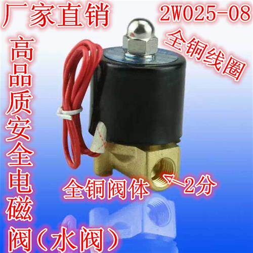 2W025-08 2分 微型电磁阀 水阀 气阀 优质铜阀 DC12V 24V AC220