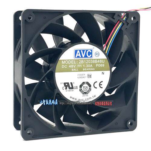 超大风量 2B12038B48U 48V 1.30A 12cm 12038 4线PWM散热风扇