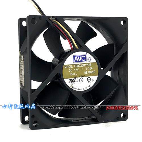 8CM厘米 F08025B12UB dc12V 0.35A 8025大风机箱电源散热风扇