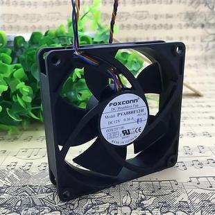 0.36A 12V 4线PWM静音散热风扇PVA080F12H 8CM FOXCONN8020
