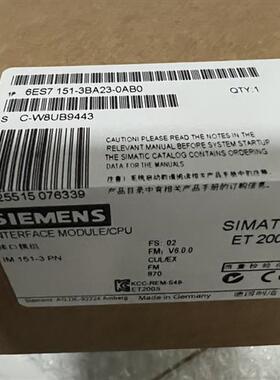 全新正品未开封6ES7 151-3BA23-0AB0 6ES7151-3BA23-0AB0现货销售