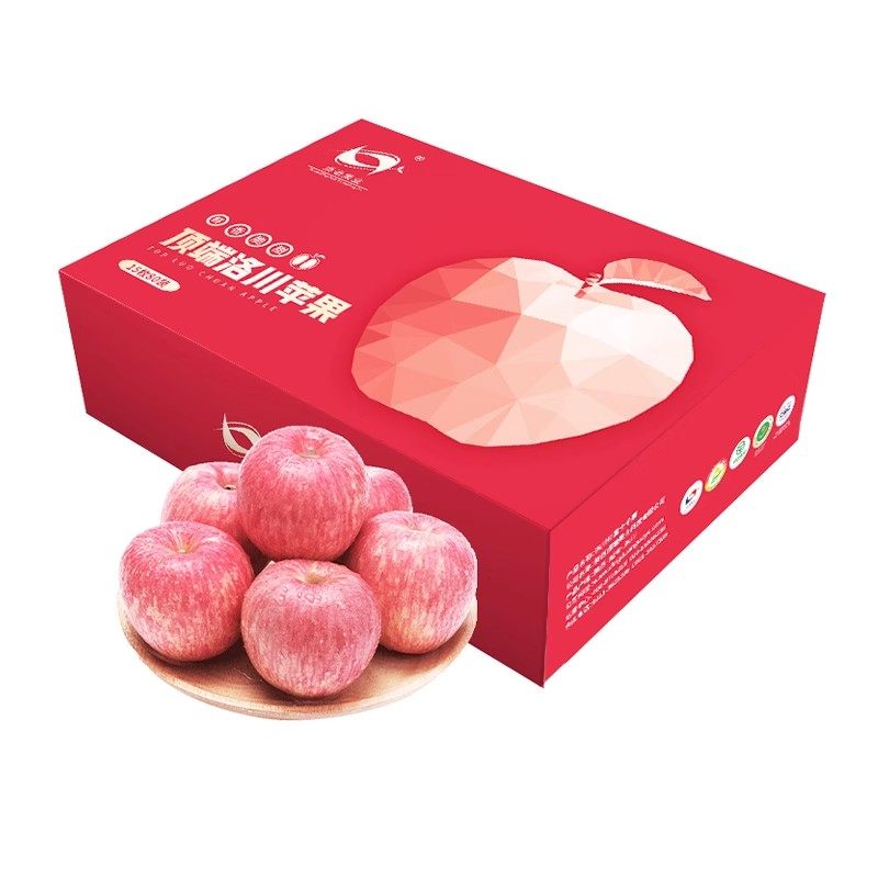 陕西洛川红富士苹果特产甜脆15枚80佳享礼盒新鲜整箱产地发京东