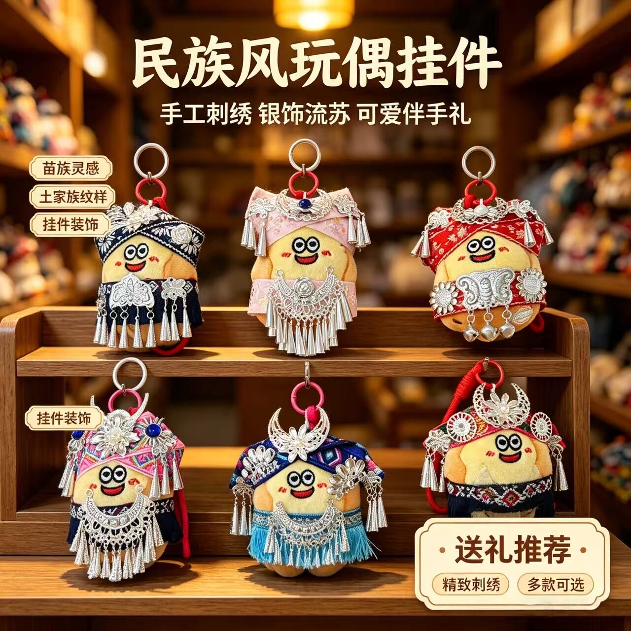 民族风小土豆挂饰毛绒洋芋公仔