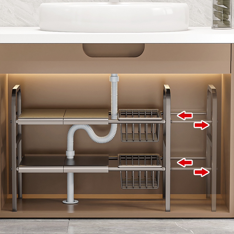 分层收纳柜子下水槽置物架