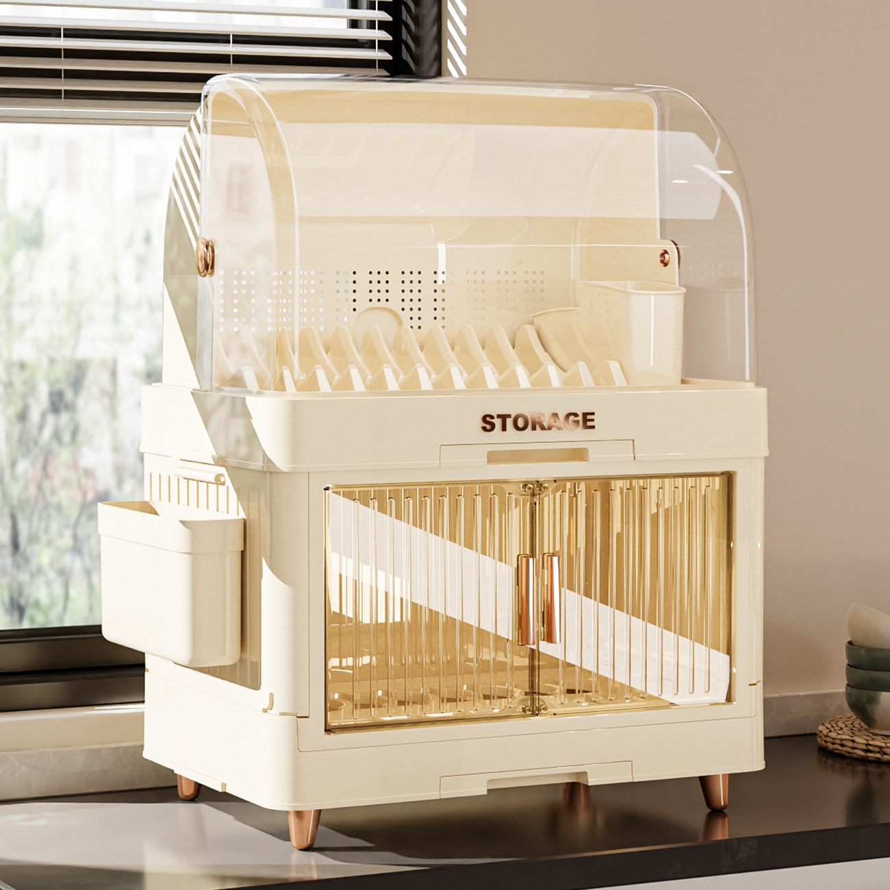 双层沥水碗柜碗筷餐具收纳盒放碗装碗碟碗盘架用厨房台面密封箱,厨房/烹饪用具,碗架,淘宝优惠券,粉丝福利购,淘宝优惠卷