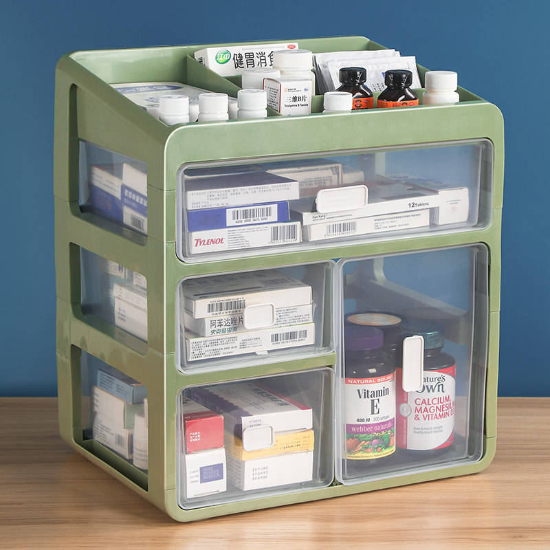 医药箱家用家庭装药物药品大容量分格抽屉式放药的急救医疗收纳盒