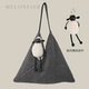 MELONFISH西瓜鱼25冬季 大号灰色泰迪毛茸三角包单肩电脑托特包