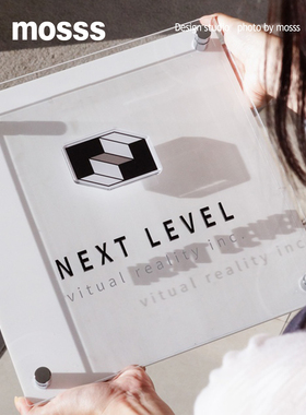 极简黑白风亚克力金属烤漆创意小众广告牌门牌韩系网红户外门头