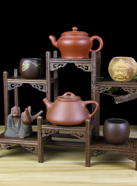 红木实木紫砂壶架子茶具架茶架小博古架鸡翅木多宝阁展示架底座架