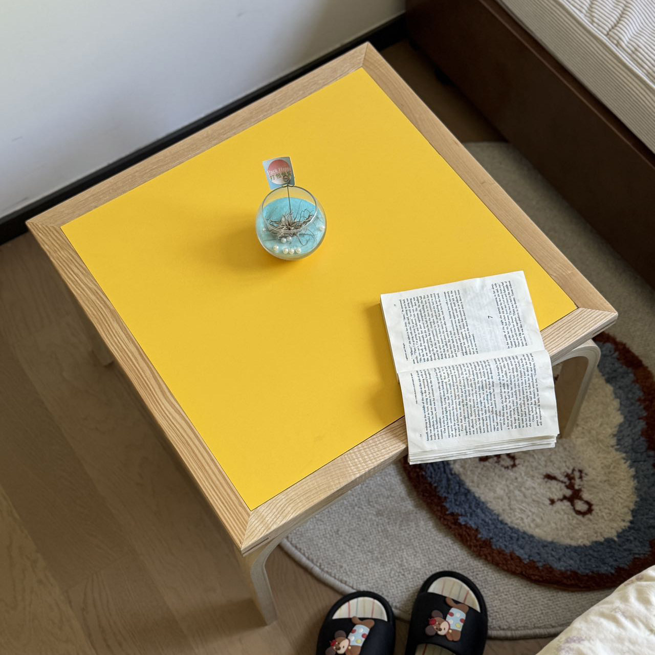 中古风茶几方桌北欧设计师经典实木白色简约网红芬兰artek小桌子