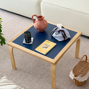 中古风茶几方桌北欧设计师经典实木白色简约网红芬兰artek小桌子