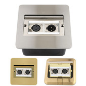 多功能卡农母话筒地插 XLR大三芯公卡隆调音频线舞台纯铜地面插座