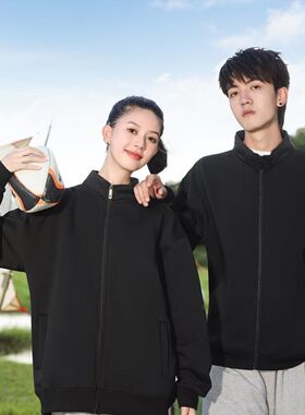 纯棉马斯克同款卫衣拉链加绒卫衣休闲运动装跑步球服重磅团体定制