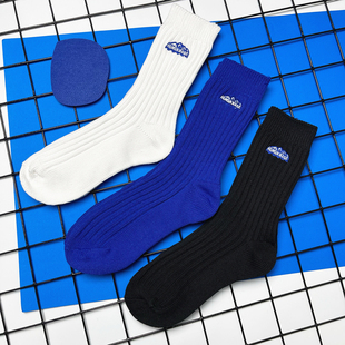 ins日系潮牌余文乐袜子雪山刺绣男女中筒袜纯棉加厚运动粗线袜子