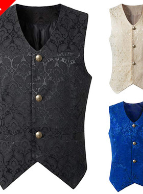 中世纪燕尾服万圣节成人男红色宫廷风格外套cos绅士王子欧美马甲