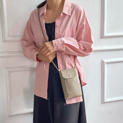 2025新款手机包竖款轻便简约小包包女款斜挎包百搭真皮质感散步包